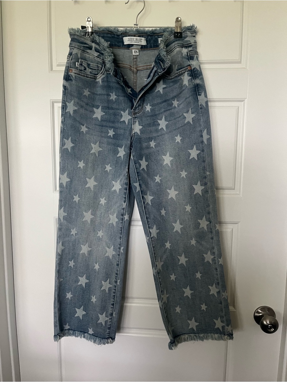 Judy Blue Light Blue Star Print Boyfriend Jeans